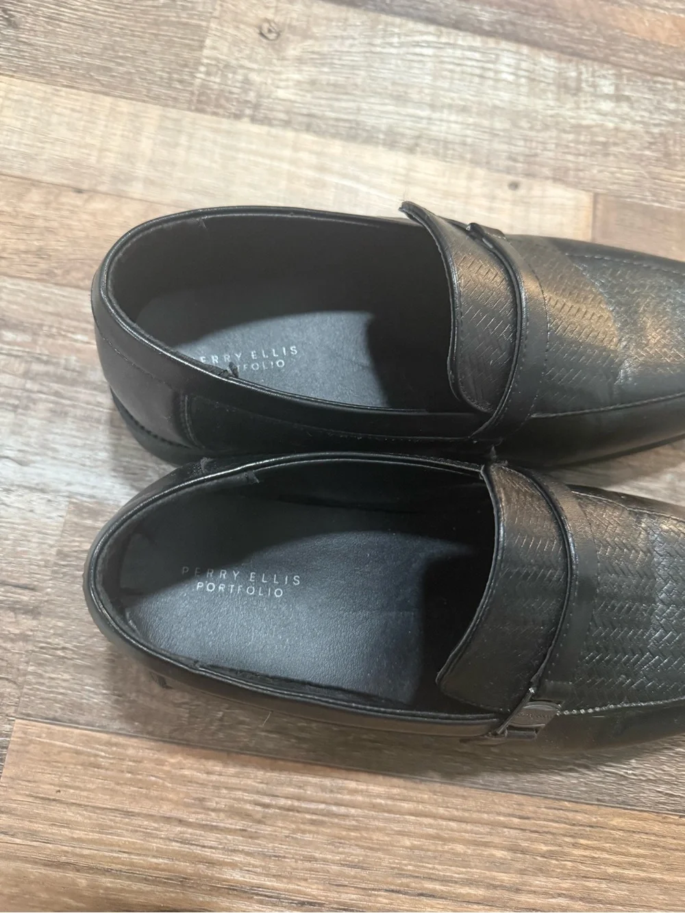Perry Ellis Youth Boys Black Dress Shoes Loafers Size 5